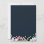 Weiße Narzisse über die Hochzeit von Navy-Floral Einladung (Rückseite)