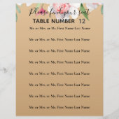 Weiße Narzissen auf Champagner-Hochzeitszeichen (Vorderseite)