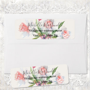 Weiße Narzissen-Blumen-Hochzeit-Rücksendeadresse