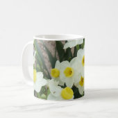 Weiße Narzissen-Blumen-Tasse Kaffeetasse (Vorderseite Links)