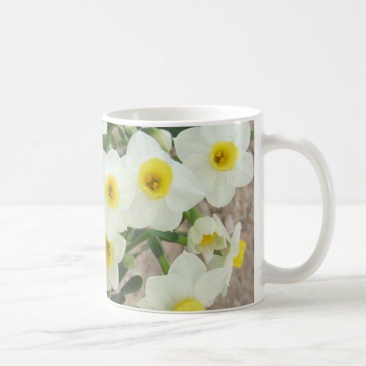 Weiße Narzissen-Blumen-Tasse Kaffeetasse (Rechts)