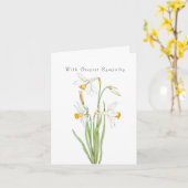Weiße Narzissen denken Sie an Sympathiekarte Karte (Gelbe Blume)