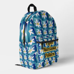 Weiße Narzissenmuster Bedruckter Rucksack