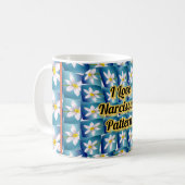 Weiße Narzissenmuster Kaffeetasse (Vorderseite Links)