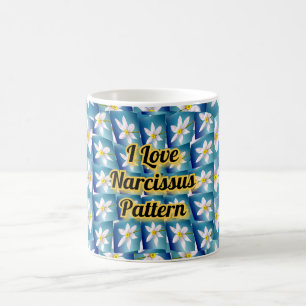 Weiße Narzissenmuster Kaffeetasse