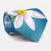 Weiße Narzissenmuster Krawatte (Gerollt)