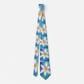 Weiße Narzissenmuster Krawatte (Rückseite)