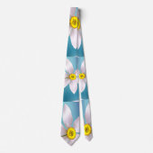 Weiße Narzissenmuster Krawatte (Vorderseite)