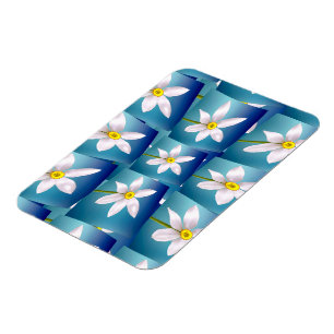 Weiße Narzissenmuster Magnet