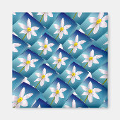 Weiße Narzissenmuster Magnet (Vorne)