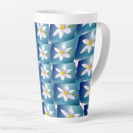 Weiße Narzissenmuster Milchtasse (Rechte Ecke)