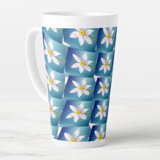 Weiße Narzissenmuster Milchtasse (Linke Ecke)