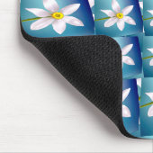 Weiße Narzissenmuster Mousepad (Ecke)