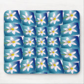 Weiße Narzissenmuster Mousepad (Vorne)