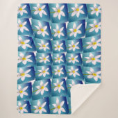 Weiße Narzissenmuster Sherpadecke (Vorderseite)