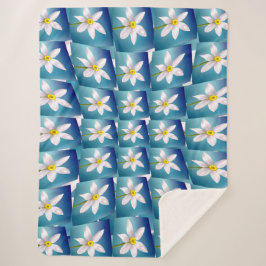 Weiße Narzissenmuster Sherpadecke