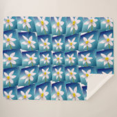 Weiße Narzissenmuster Sherpadecke (Vorderseite (Horizontal))