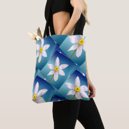 Weiße Narzissenmuster Tasche