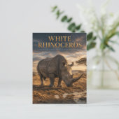 Weiße Nashorn-Savanne-TIERE Postkarte (Stehend Vorderseite)