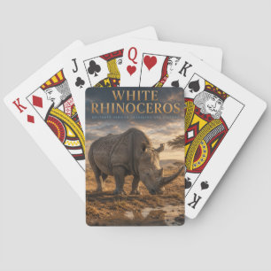 Weiße Nashorn-Savanne-TIERE Spielkarten
