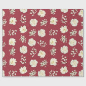 Weiße Nelken in den Fotos der Roten Blume Gemuster Geschenkpapier (Flach)