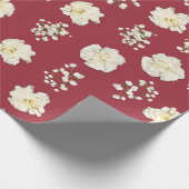 Weiße Nelken in den Fotos der Roten Blume Gemuster Geschenkpapier (Ecke)