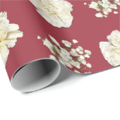 Weiße Nelken in den Fotos der Roten Blume Gemuster Geschenkpapier (Rolleneckpunkt)