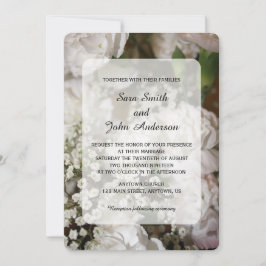 Weiße Nelken und Gipskraut Hochzeit Einladung