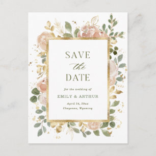 Weiße neutrale Blumen Hochzeit - Heiratsantrag Postkarte