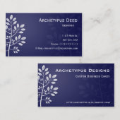 Weiße Niederlassung auf blauer Visitenkarte (Vorne/Hinten)