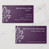 Weiße Niederlassung auf lila Geschäfts-Karte Visitenkarte (Vorne/Hinten)