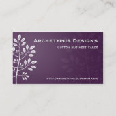 Weiße Niederlassung auf lila Geschäfts-Karte Visitenkarte (Rückseite)