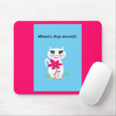 Weiße niedliche der Kitty-Katze der Kinder Mousepad (Mit Mouse)
