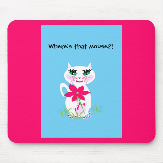 Weiße niedliche der Kitty-Katze der Kinder Mousepad (Vorne)