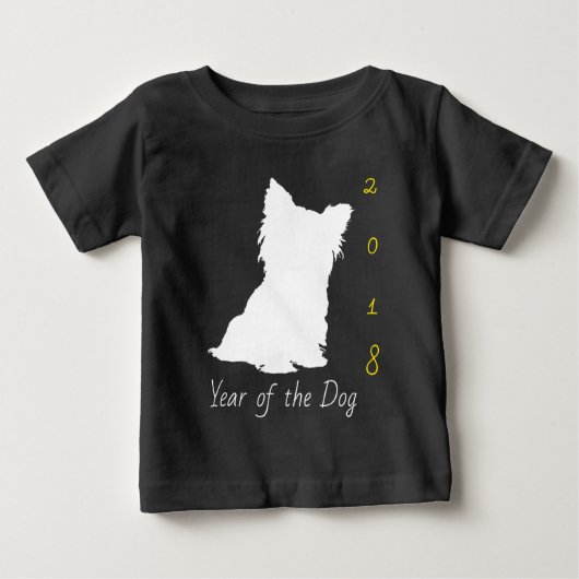 Weiße Niedliche Hündin Chinesisches Neujahr 2018 B Baby T-shirt (Vorderseite)