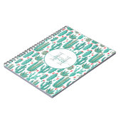 Weiße niedliche Kaktusmuster Notizblock (Linke Seite)