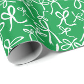 Weiße Niedliche weiße Bows Muster Weihnachten Geschenkpapier (Rolleneckpunkt)