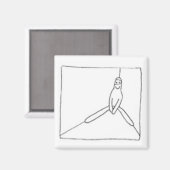 Weiße Ninja befindet sich in einer Ecke Magnet (Vorderseite/Rückseite)