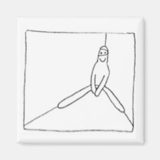 Weiße Ninja befindet sich in einer Ecke Magnet