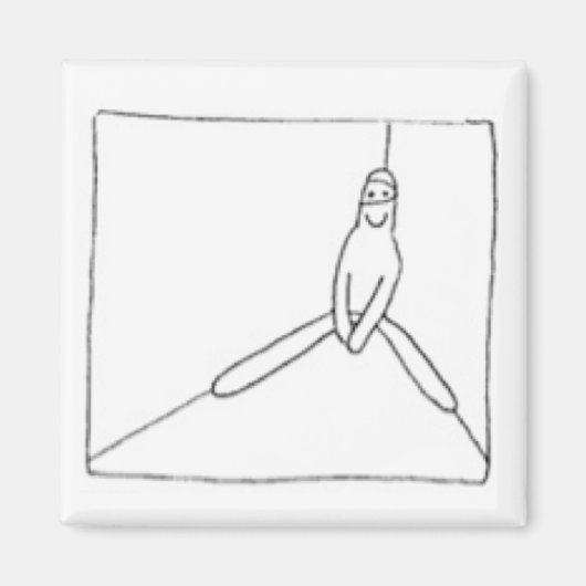 Weiße Ninja befindet sich in einer Ecke Magnet (Vorne)