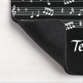 Weiße Noten auf schwarz Mousepad (Ecke)