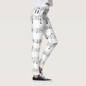 Weiße Noten Leggings (Rechts)