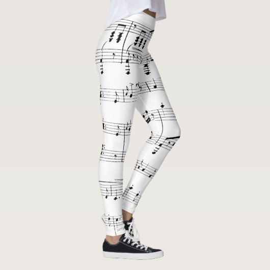 Weiße Noten Leggings (Rechts)