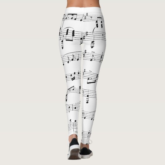 Weiße Noten Leggings (Rückseite)