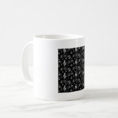 Weiße Noten und Symbole Kaffeetasse (Vorderseite Links)