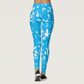 Weiße Noten zu blauen Leggings (Rückseite)