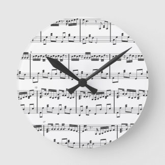 Weiße Notenen-Uhr Runde Wanduhr