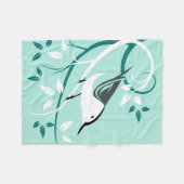 Weiße Nuthatch am Zweig Fleecedecke (Vorderseite (Horizontal))