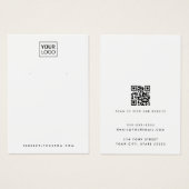 Weiße oder farbige Logo-QR-Ohrring-Grafikkarte (Vorne & Hinten)