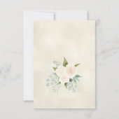 Weiße oder pfirsichfarbene Rose und Eukalyptus Boh Save The Date (Rückseite)